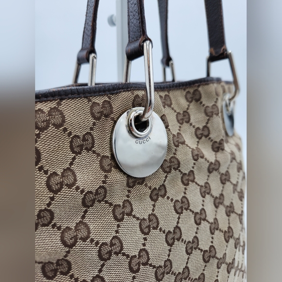 Gucci Eclipse Brown Monogram Canvas Tote Shoulder Bag - Picture 3 of 16